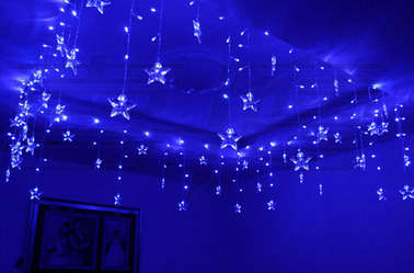 Electrical Curtain Star Lights 3m X 40cm (Blue)