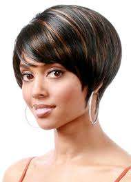Short Layered Black BoB Wig with Auburn Highlights