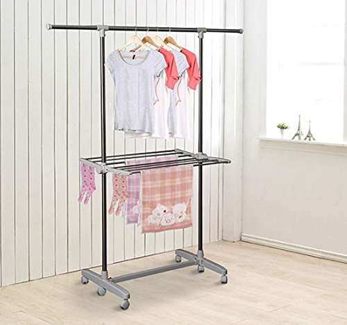 2 TIER ADJUSTABLE - CLOTHING RAIL