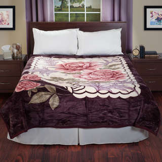 FLORAL BLANKET (PINK , BROWN AND BEIGE)