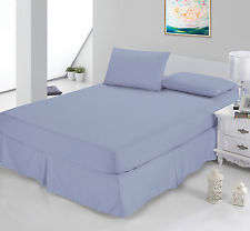 4 Piece Fitted Sheet -light blue(queen)