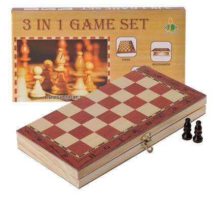 Game 3 In 1 Chess Checkers Backgammon