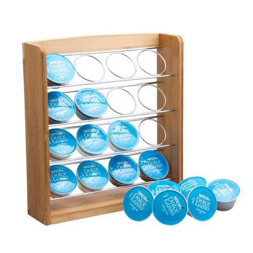 BAMBOO POD RACK FOR 215GR COFFEE/JAM PODS 225X65X265MM