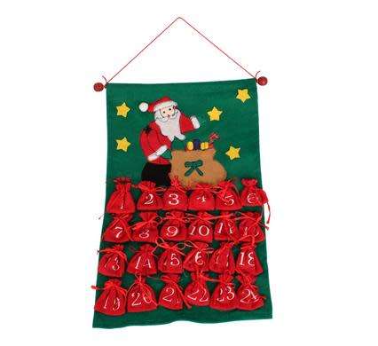 Xmas Room Decor Advent Calendar W/Pocket
