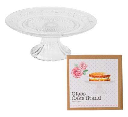 Cake-Stand Glass Footed 23x9cm