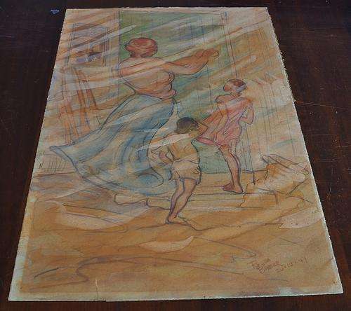 Beautiful painting by SA Artist Rhoda Baber - 1947