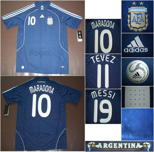 ARGENTINA SOCCER JERSEY NEW MARADONA AWAY 2010 SOCCER SHIRT