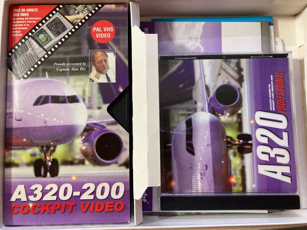Microsoft Flight Simulator 2002 and A320 Professional with VHS cassette