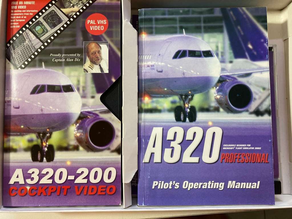 Microsoft Flight Simulator 2002 and A320 Professional with VHS cassette