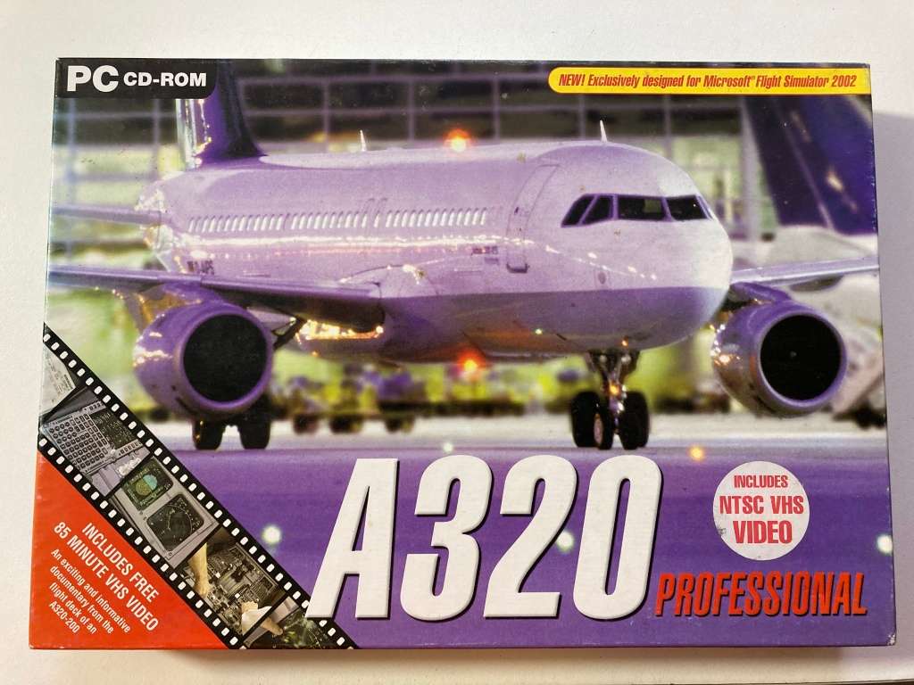 Microsoft Flight Simulator 2002 and A320 Professional with VHS cassette
