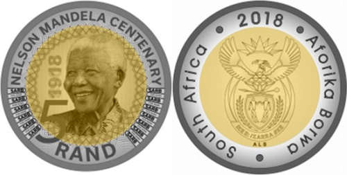 UNC Coins - 2018 Mandela 100th Birthday Commemorative R5 Coins Uncirculated