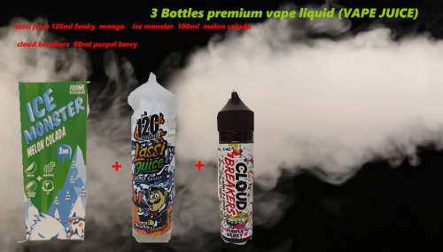 3 Bottles premium vape liquid (VAPE JUICE)