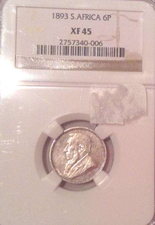 1893 6d (Six Pence) NGC XF45 Crazy Wed Sale!