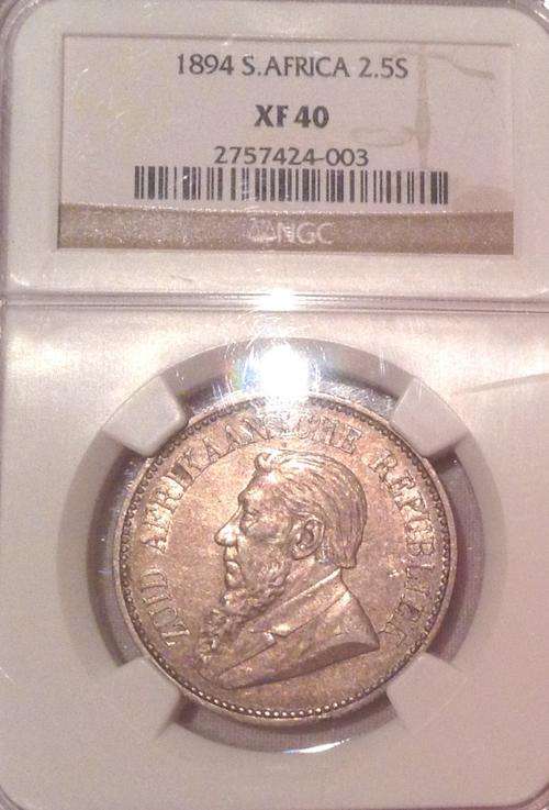 1894 Two and Half Shillings NGC XF40 Crazy Wed Sale!