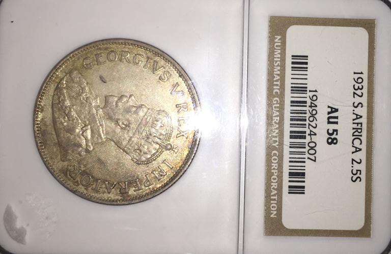 1932 Two and half Shillings NGC AU58  Crazy Wed Sale!