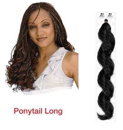 Braid on braiding long ponytail  hair black