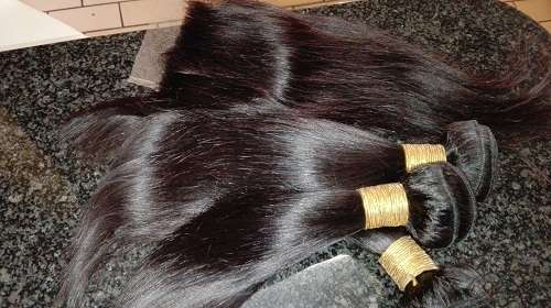 *XMAS SPECIAL*300g 3bundles & 4x4 lace closure /Brazilian Human Hair Straight 7A