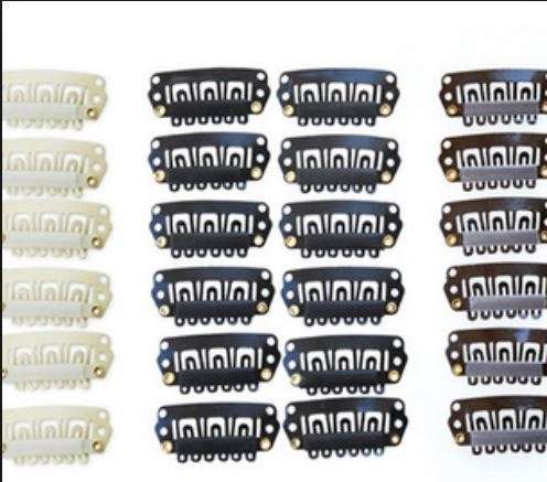 16's Wig Snap Clips U tip  Silicone back, 3 colours in stock, 32mm width //same day dispatch