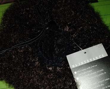 Afro Bun colour black Drawstring FREE comb included //Same day dispatch