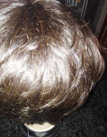 Human Hair Wig Short Cut brown adjustable straps stretchable cap same day dispatch