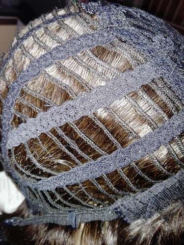 Human Hair Wig Short Cut brown adjustable straps stretchable cap same day dispatch