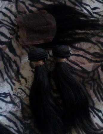 Brazilian Human Hair with closure weave extensions wefts // Lot Grade 7A //same day dispatch