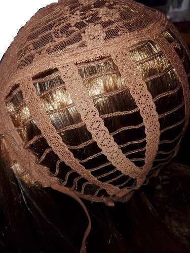 *spec*Wig with Bangs Colour 27/613 18inch Straight Adjustable Wig straps Same day Dispatch