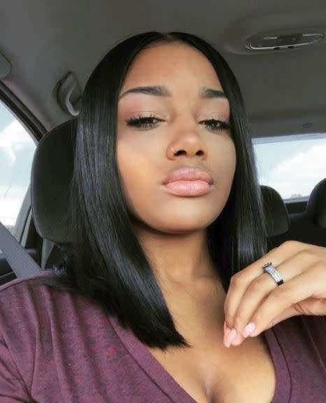 Long Bob with middle path black same day dispatch