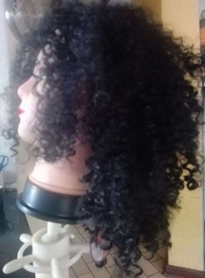 Kinky Curly  Wig with adjustable straps colour black same day dispatch