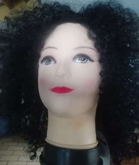 Kinky Curly  Wig with adjustable straps colour black same day dispatch