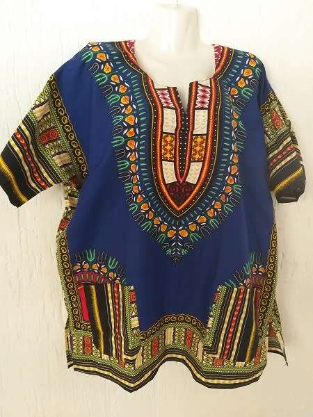 African Dashiki Cotton Shirt with front pockets size L same day dispatch