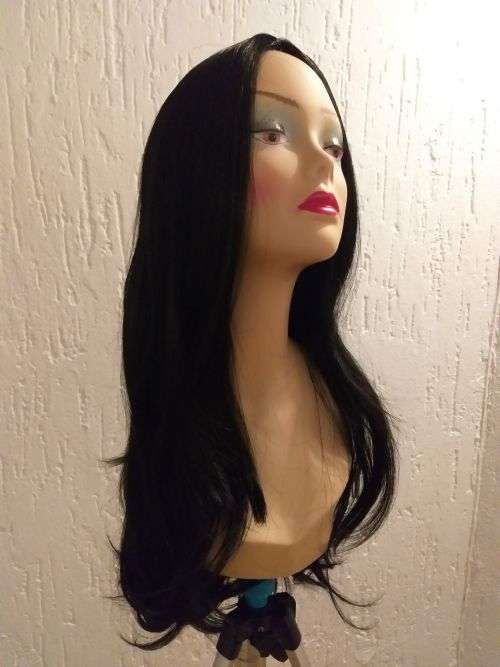 Long Wig Middle Path Black Adjustable straps same day dispatch