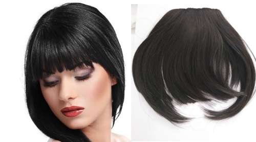 Clip in synthetic Bangs Colour 1 black same day dispatch