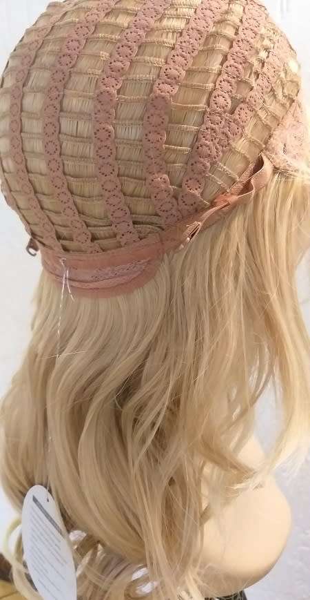 Blonde Wig  with long bangs 18inch Synthetic Curly same day processing