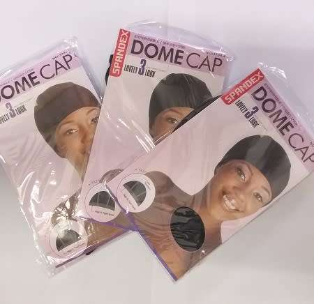 Dome Caps 3 PACKS Spandex   Expandable Dome Caps Black same day dispatch
