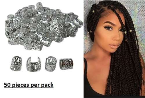 Beads Metal Cuffs Hair Jewellery 50pieces per pk same day dispatch