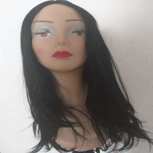 Wig Long Middle Path Black adjustable straps same day dispatch