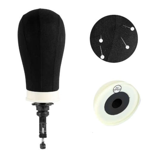 Mannequin Block Canvas 23" & Head Clamp holder Training head wig making same day processing local