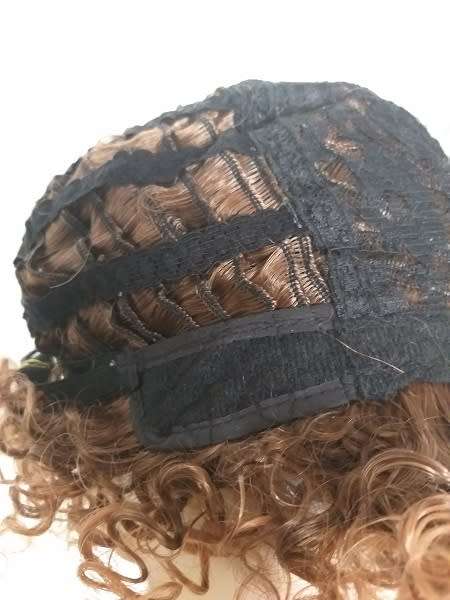 Curly wig two tone capless with adjustable straps same day delivery