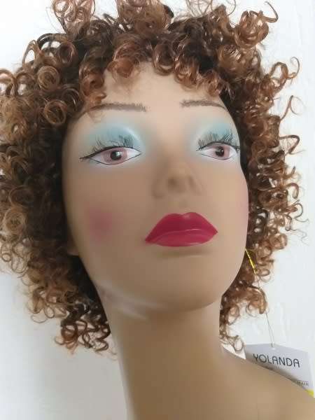 Curly wig two tone capless with adjustable straps same day delivery