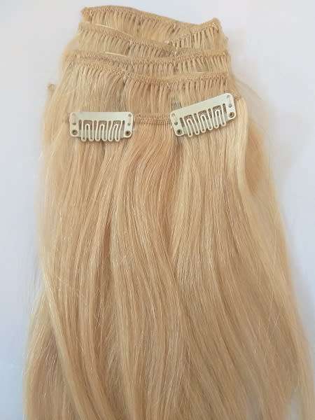 Human Hair 8 pc clips extensions volumiser20inch /Blonde613 /same day processing