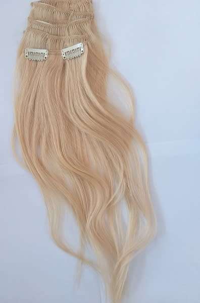 Human Hair 8 pc clips extensions volumiser20inch /Blonde613 /same day processing