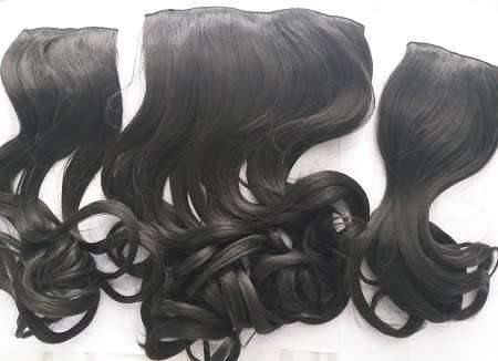 Clip in Wavy Curly  Silky Hair Extensions 62cm length 3 piece sets,Brown/ Full  //Same day dispatch