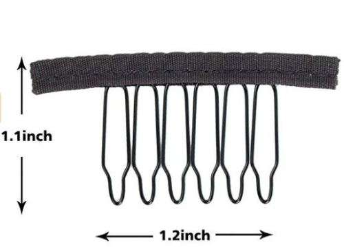 2 Wig Combs for Wig caps wig making Black 2 pieces per set same day processing