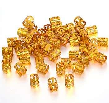 Beads Metal Cuffs Hair Jewellery 50pieces per pk Gold colour same day dispatch