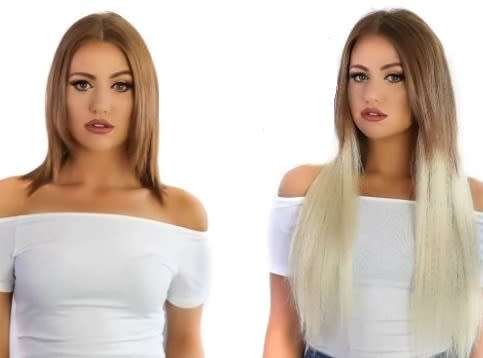 Clip in Hair Extensions Silky 62cm length 3 piece set,Blonde //Same day processing