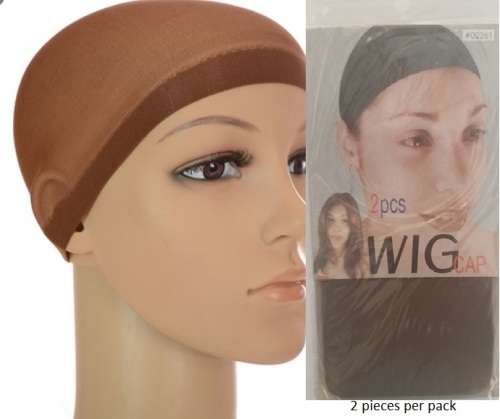 Wig Cap Stocking Cap  2 pieces per pack Medium brown  same day processing