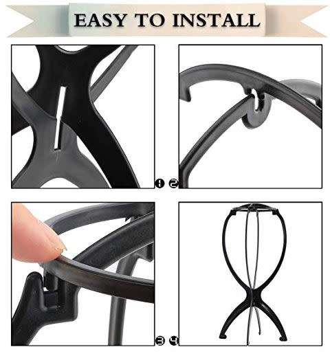 Wig Stand Collapsible Travel wig stand for wigs and hats (wig and hat not included)