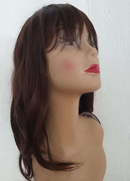 Wig Long Bob with Bangs Colour 33 synthetic adjustable wig straps same day processing