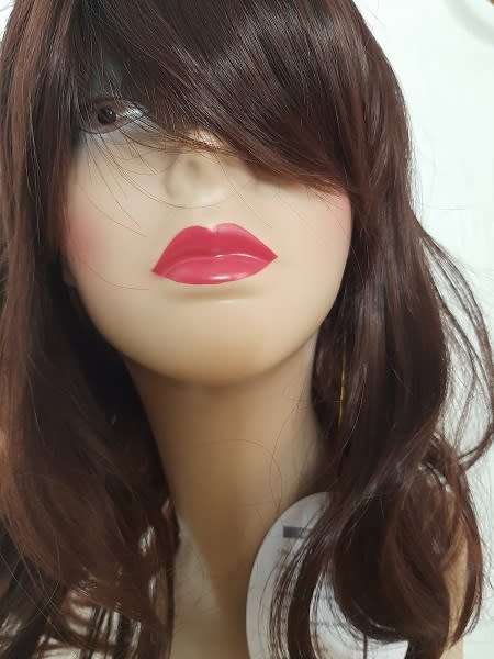 Wig Long Bob with Bangs Colour 33 synthetic adjustable wig straps same day processing